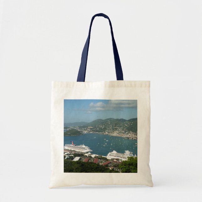 Bolso De Tela Puerto de St. Thomas Islas Vírgenes Estadounidense (Frente)