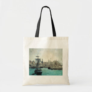 Bolso De Tela Puerto en Calais por Manet, Arte Impresionismo Vin