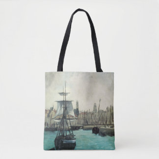 Bolso De Tela Puerto en Calais por Manet, Arte Impresionista Vin