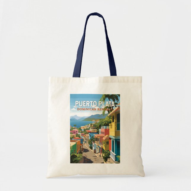 Bolso De Tela Puerto Plata República Dominicana Viaje de arte (Frente)
