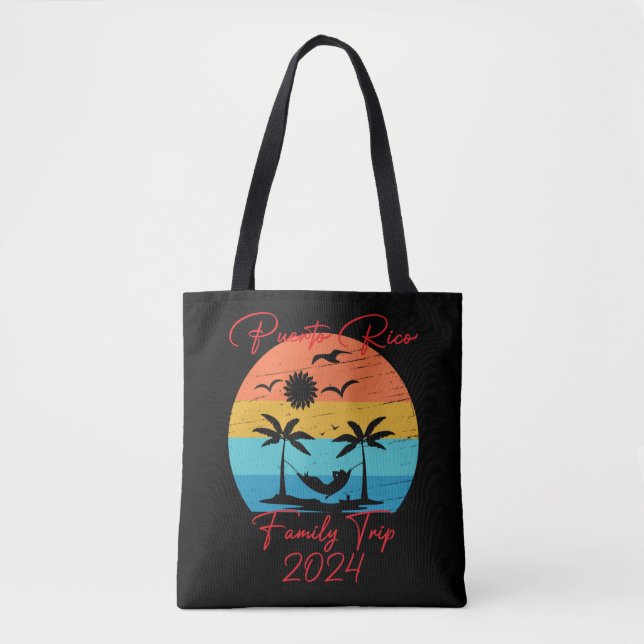 Bolso De Tela Puerto Rico: Vacaciones familiares 2024 (Anverso)