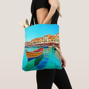 Bolso De Tela Puerto vibrante: colisiones mediterráneas