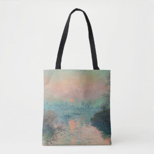 Bolso De Tela Puesta de sol de Monet en el Sena Impresionismo de
