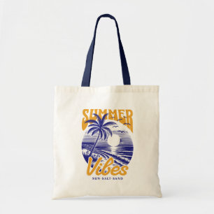 Bolso De Tela Puesta de sol de palmera de playa vintage