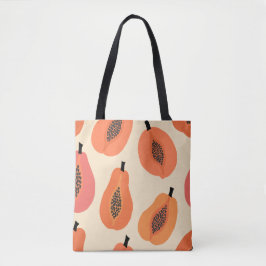 Bolso De Tela Puesta de sol de papaya cálido héroe tropical