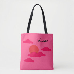 Bolso De Tela Puesta de sol naranja: fucsia