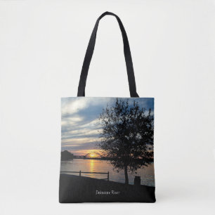 Bolso De Tela Puesta de sol, río Delaware,