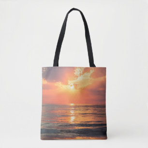 Bolso De Tela puesta de sol sobre el agua