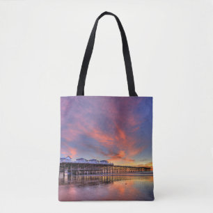 Bolso De Tela Puesta del sol cristalina del embarcadero