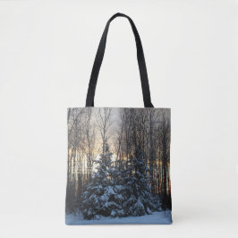 Bolso De Tela Puesta del sol de oro del invierno alto de la