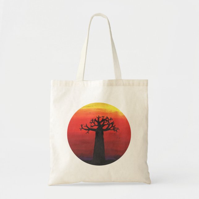 Bolso De Tela Puesta del sol del baobab (Frente)
