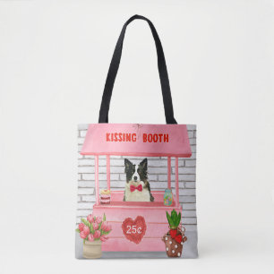 Bolso De Tela Puesto de besos del perro Border Collie el día de
