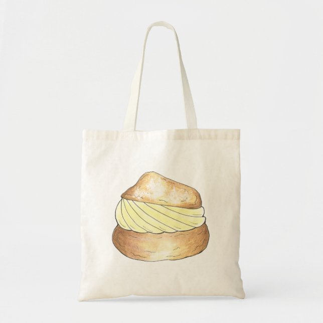 Bolso De Tela Puff de crema Puff Creampuff Tote de postre (Frente)