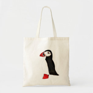Bolso De Tela Puffin bird cute Funny watercolor Atlantic Arctic