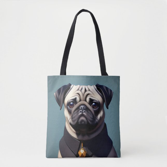 Bolso De Tela Pug (Anverso)
