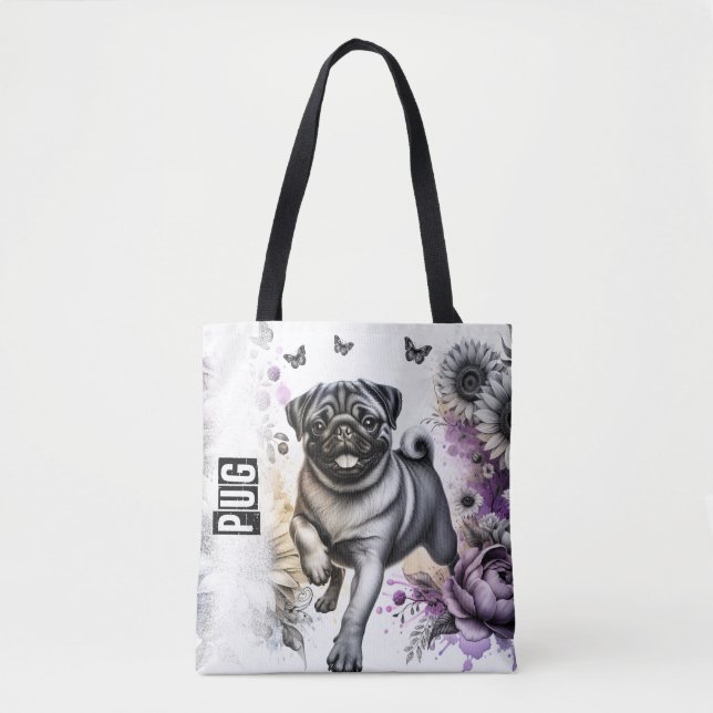 Bolso De Tela Pug (Anverso)