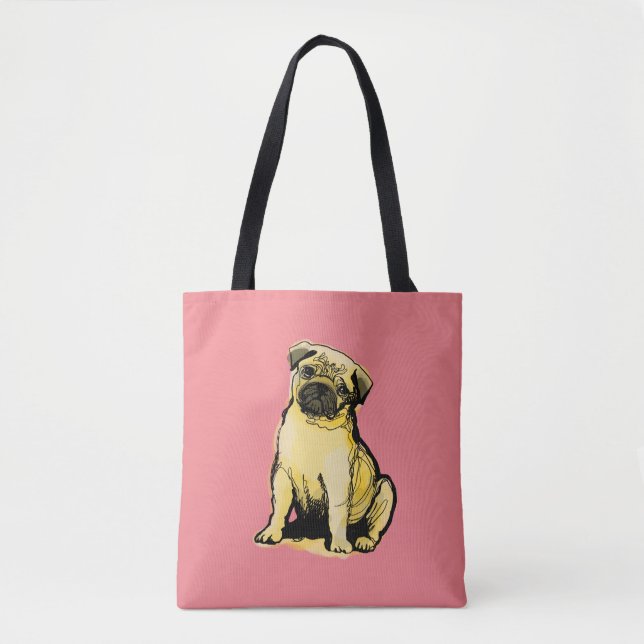 Bolso De Tela Pug (Anverso)