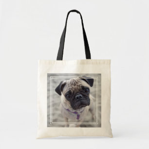 Bolso De Tela Pug Closeup