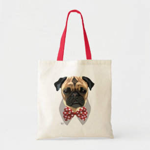 Bolso De Tela Pug con el zapato de remolino rojo