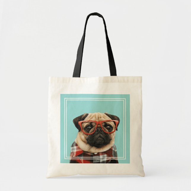 Bolso De Tela Pug de la camiseta cubierta (Frente)