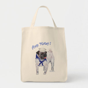 Bolso De Tela Pug Marinero