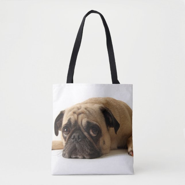 Bolso De Tela Pug triste (Anverso)