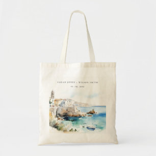 Bolso De Tela Puglia, Italia Paisaje Acuarela Boda