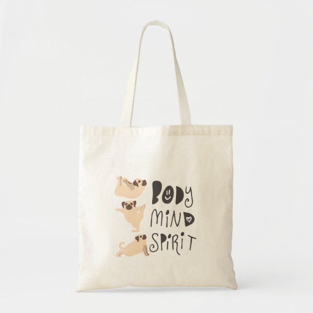 Bolso De Tela Pugs de Yoga (Frente)