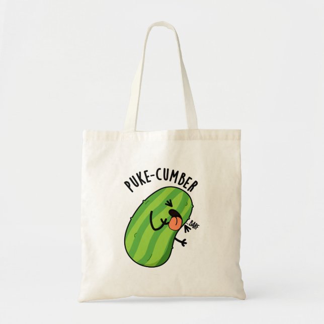Bolso De Tela Puke-cumber Funny Cucumber Pun (Frente)