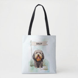 Bolso De Tela Puli Watercolor Personalized Dog