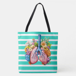 Bolso De Tela Pulmones florales - Ver hacia atrás