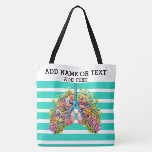 Bolso De Tela Pulmones florales - Ver hacia atrás