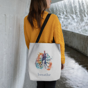 Bolso De Tela Pulmones, respira como un árbol, personalizable