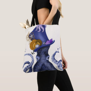 Bolso De Tela Pulpo con Gorra Náutico