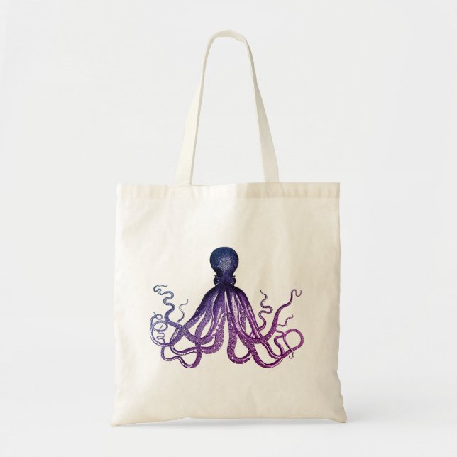 Bolso De Tela Pulpo de mar vintage (Frente)