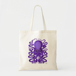 Bolso De Tela Pulpo morado