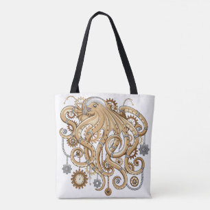 Bolso De Tela Pulpo Steampunk Retro Fantasía Mecánica