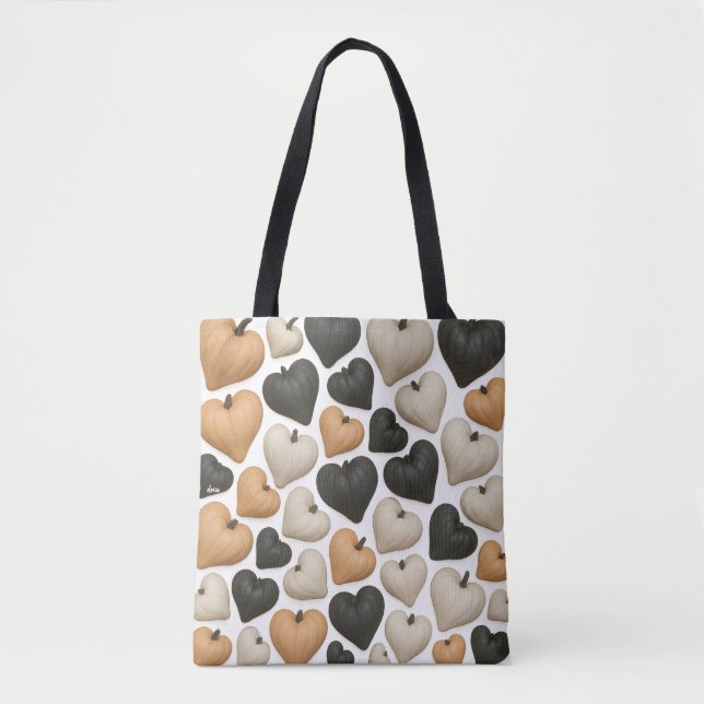 Bolso De Tela Pumpkin heart  (Anverso)