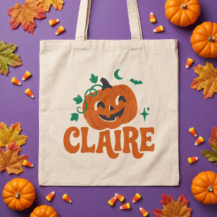 Bolso De Tela Pumpkoo Lindo Nombre Retro de Halloween