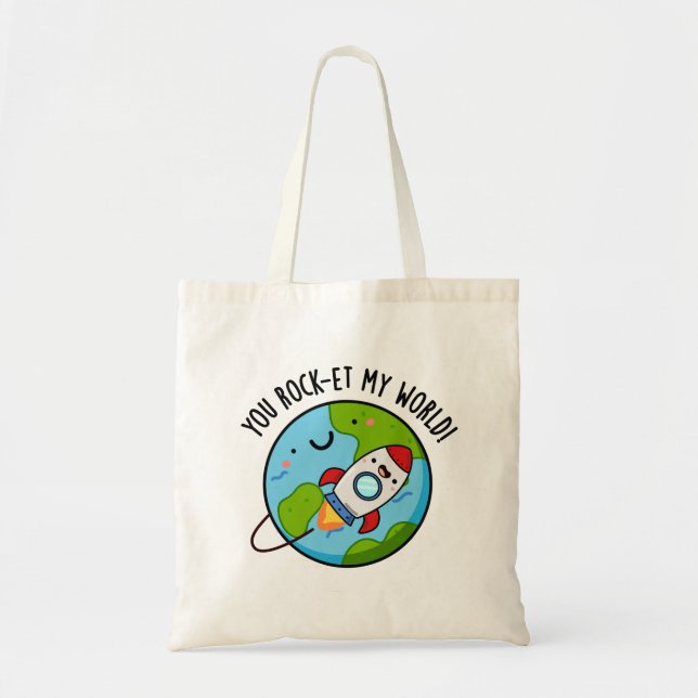 Bolso De Tela Pun de cohete divertida de tu mundo (Frente)