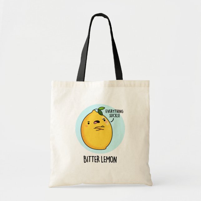 Bolso De Tela Pun de fruta divertida con limón (Frente)