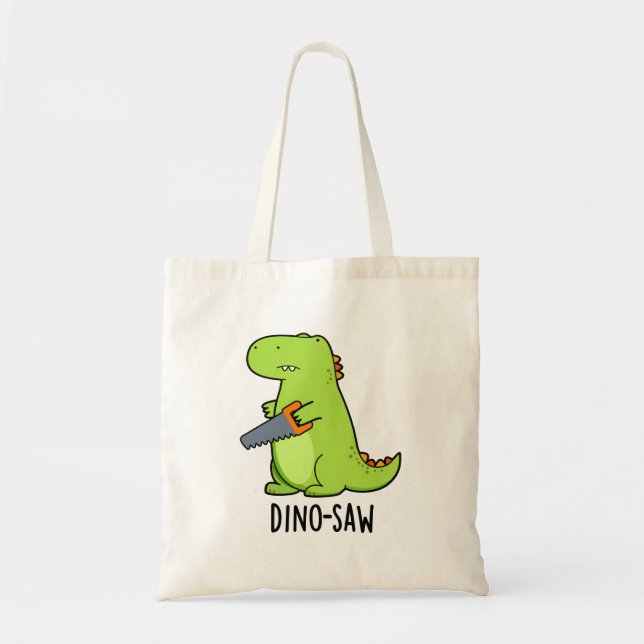 Bolso De Tela Pun de la herramienta de dinosaurios divertidos de (Frente)