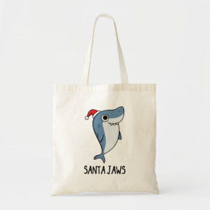 Bolso De Tela Pun de Navidades de tiburones divertidos de Santa 