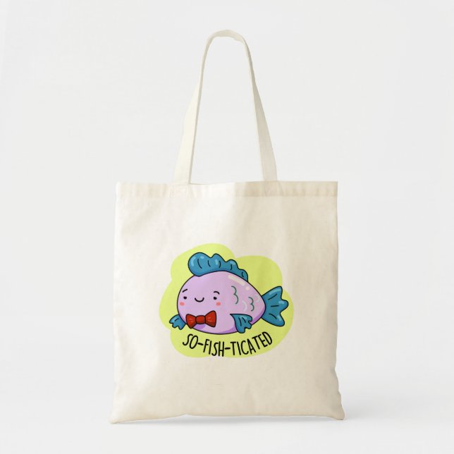 Bolso De Tela Pun de pescado sofisticado y divertido (Frente)