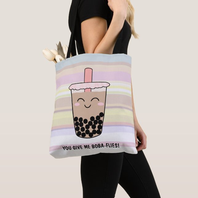 Bolso De Tela Pun de té de leche de Boba (Detalle)