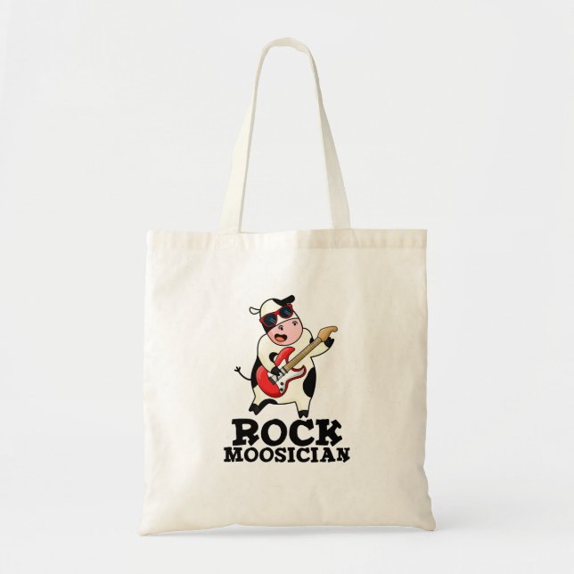 Bolso De Tela Pun, músico de vaca divertida de rock (Frente)