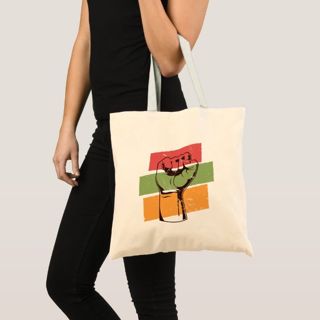 Bolso De Tela Puño de Poder Negro de BLM (Anverso (producto))