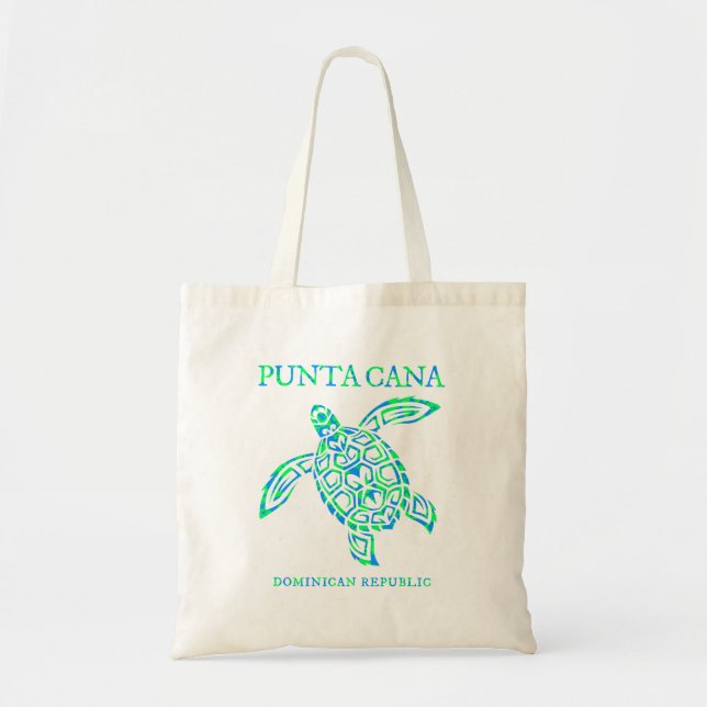Bolso De Tela Punta Cana Chica de Tortugas de la República Domin (Frente)