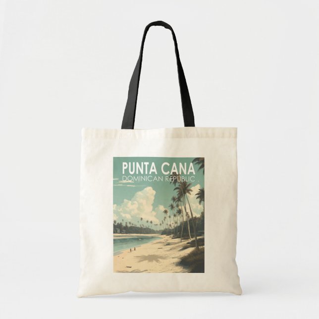 Bolso De Tela Punta Cana República Dominicana Vintage de Viajes (Frente)