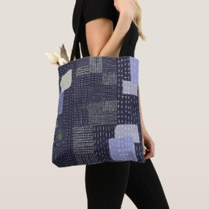 Bolso De Tela Puntadas japonesas sashiko que se asemejan a un pa